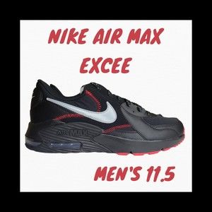 Nike Air Max Excee Shoes Black Red Silver DM0832-001 Men's Size 11.5 NEW